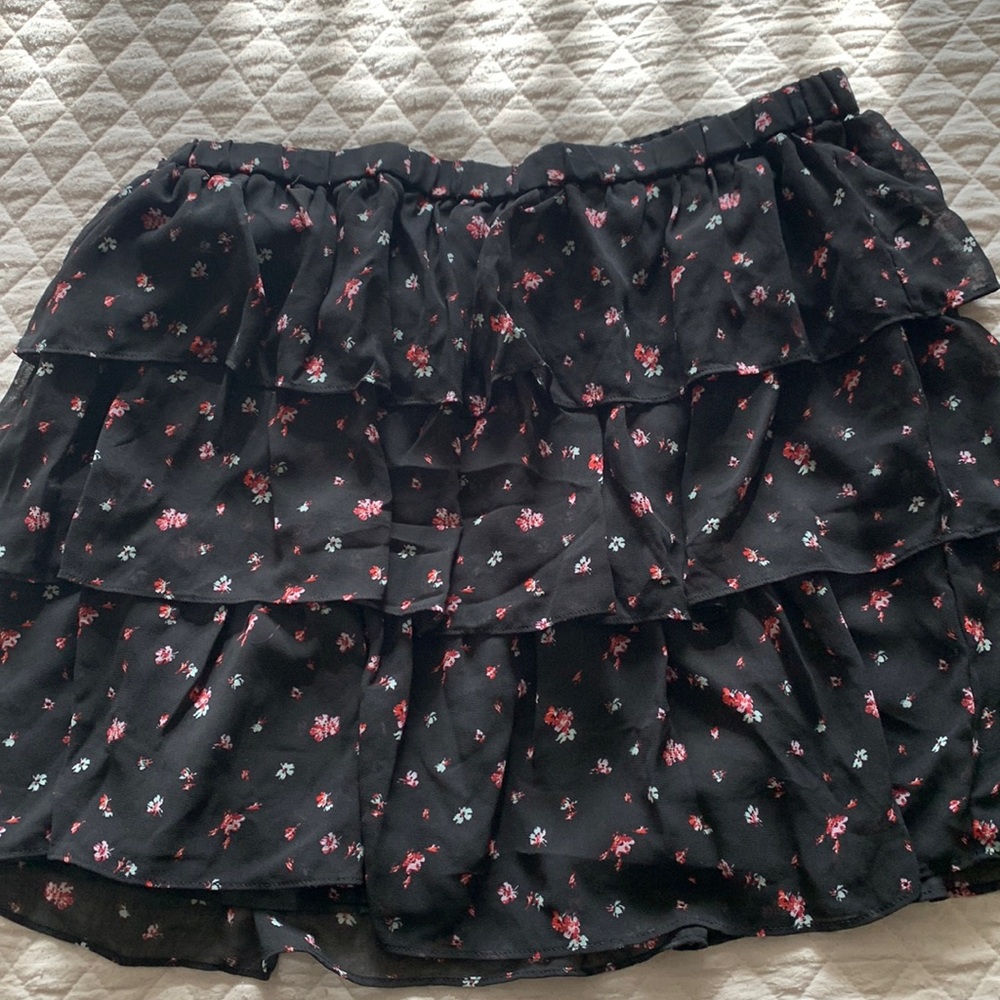 Floral print tiered skirt
